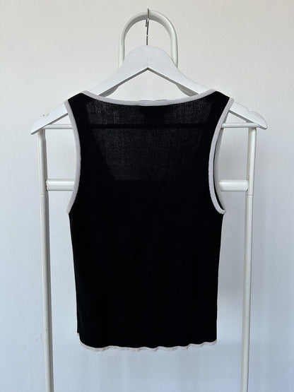SS1995 Chanel double breasted button up tank top