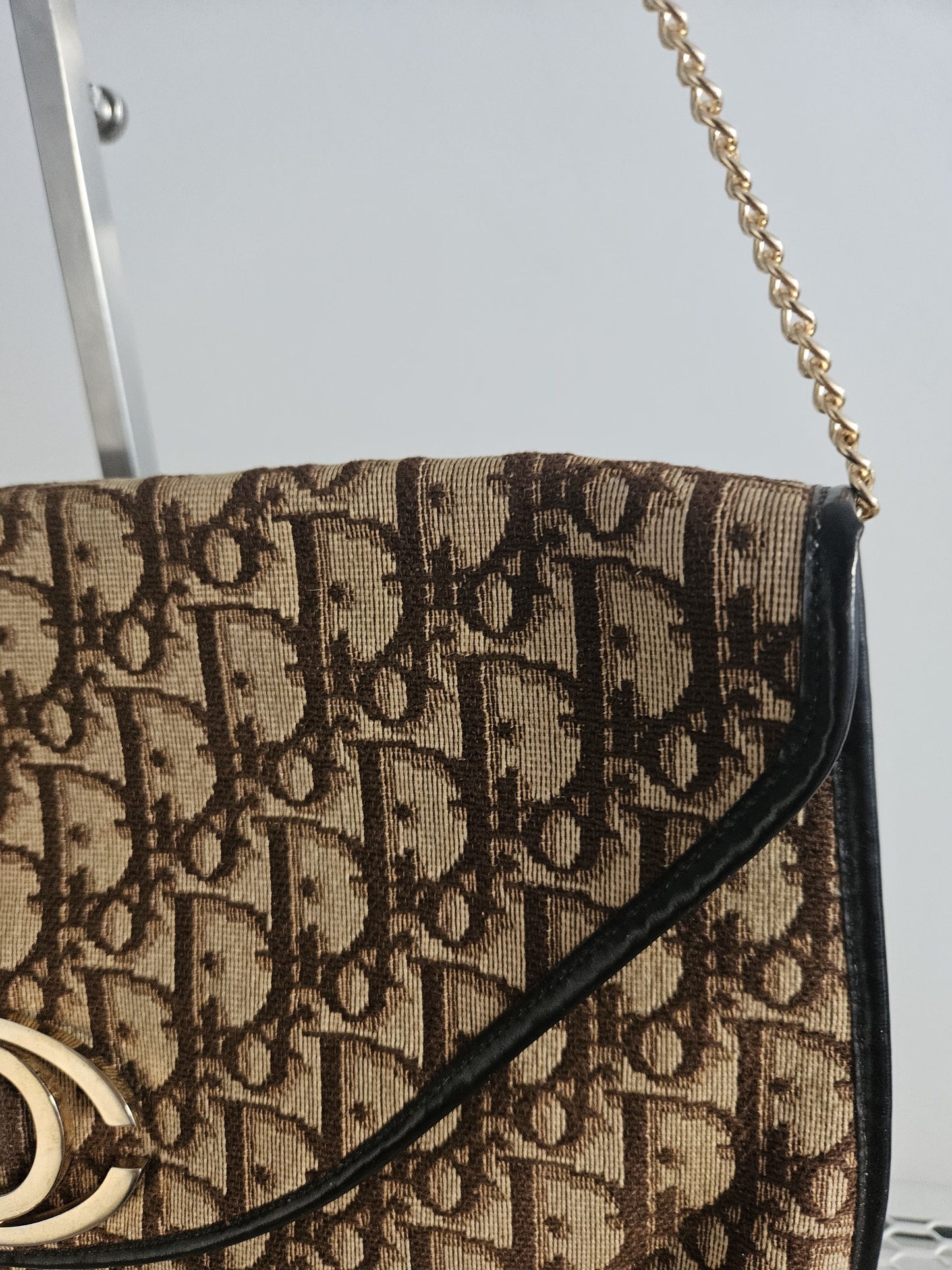 Vintage 80s Dior trotter chain flap shoulder/ crossbody bag