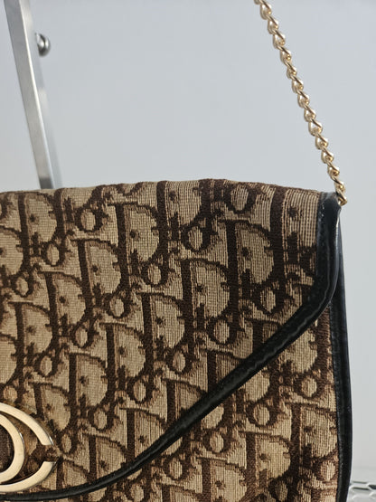 Vintage 80s Dior trotter chain flap shoulder/ crossbody bag