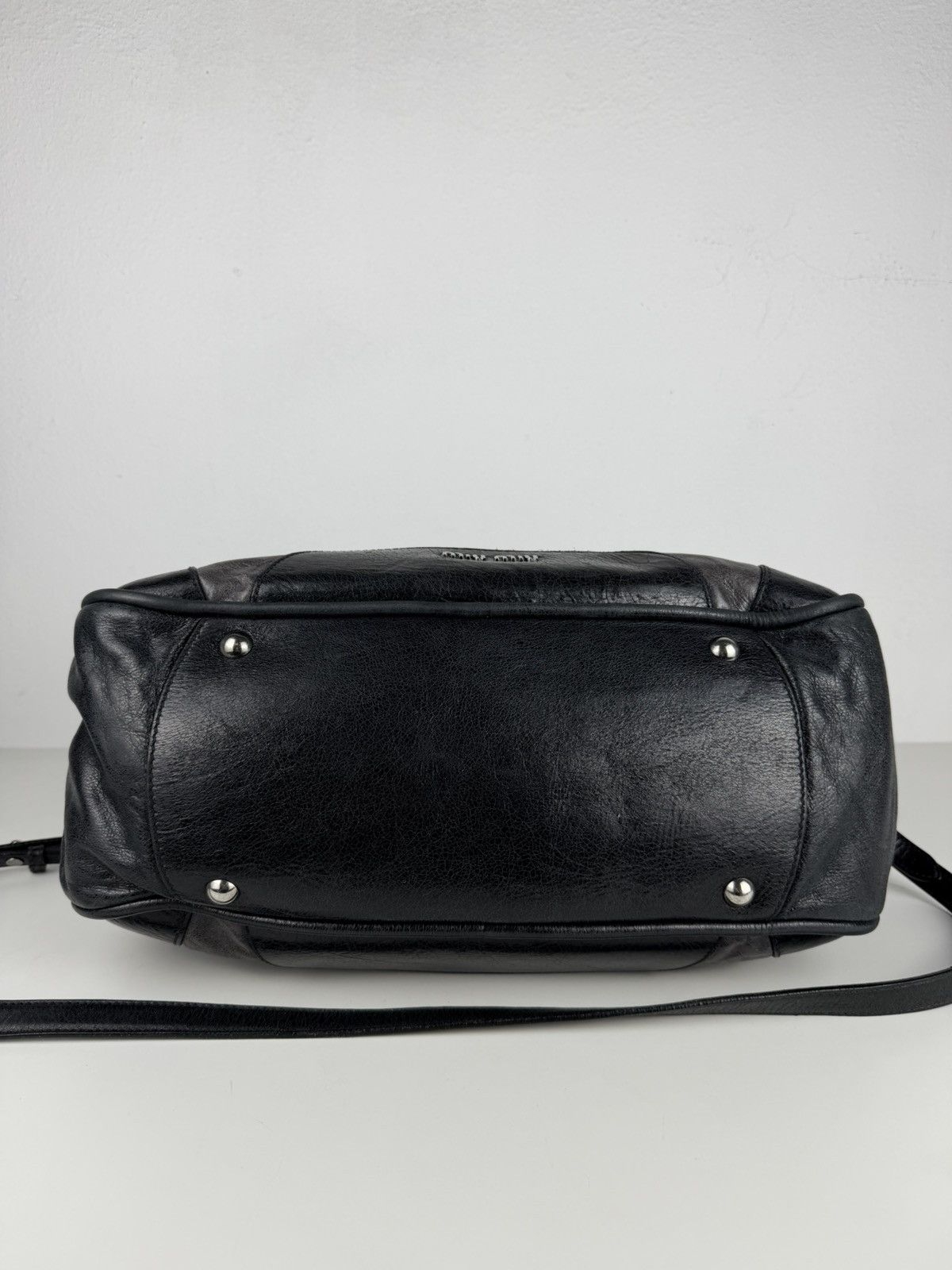 Miu Miu leather bowling bag