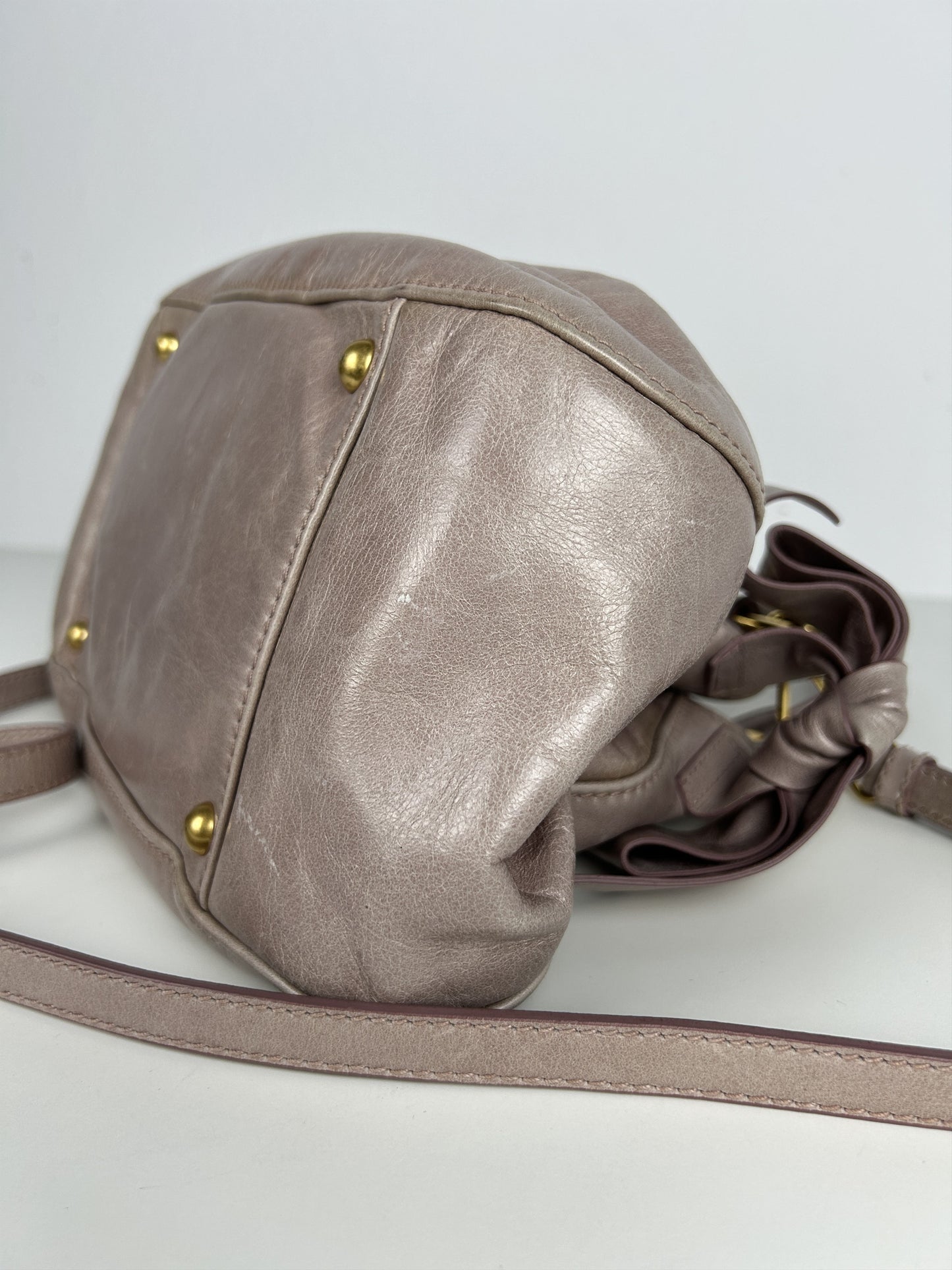 Miu miu mini bow bag in dusty pink