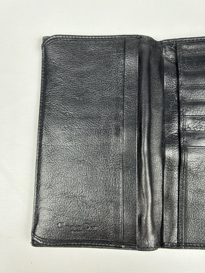 Dior flight monogram canvas and leather long trifold wallet