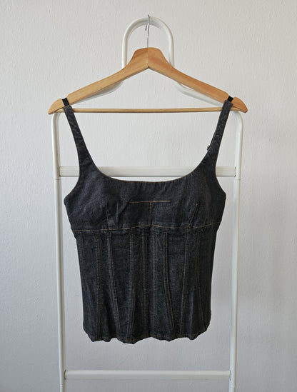 Archive y2k Dolce gabbana denim pleated corset top