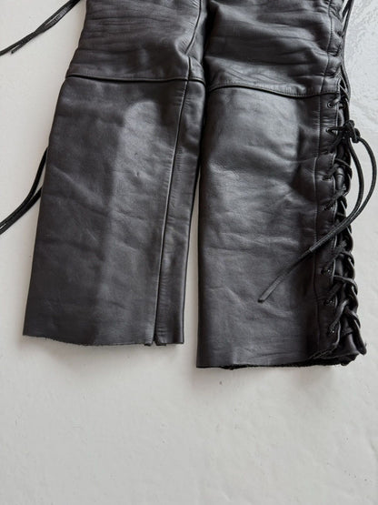 Vintage hein gericke lace up leather biker pants