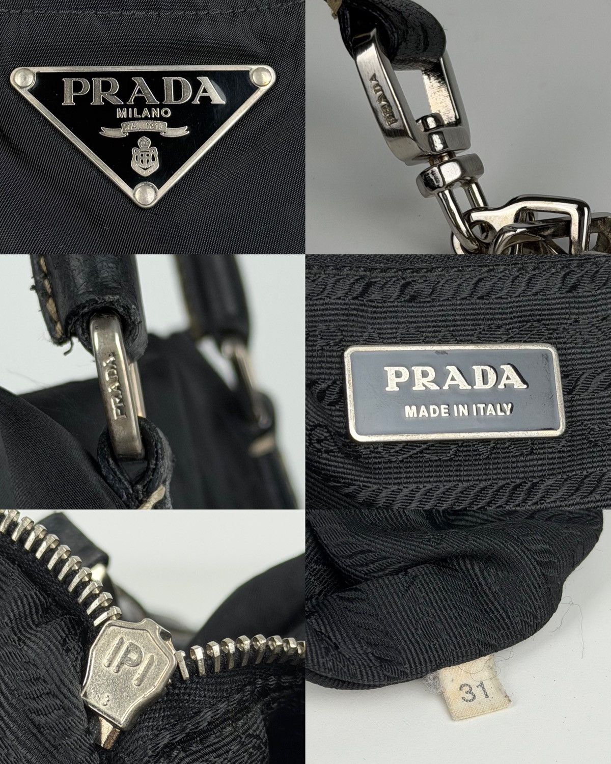 Prada tessuto nylon triangle logo tote bag