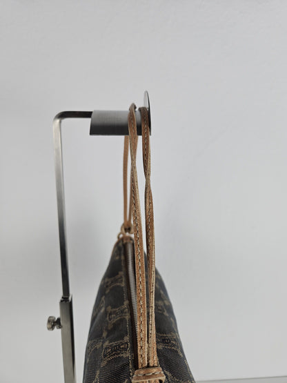 Vintage celine triomphe denim mini handbag pochette baguette