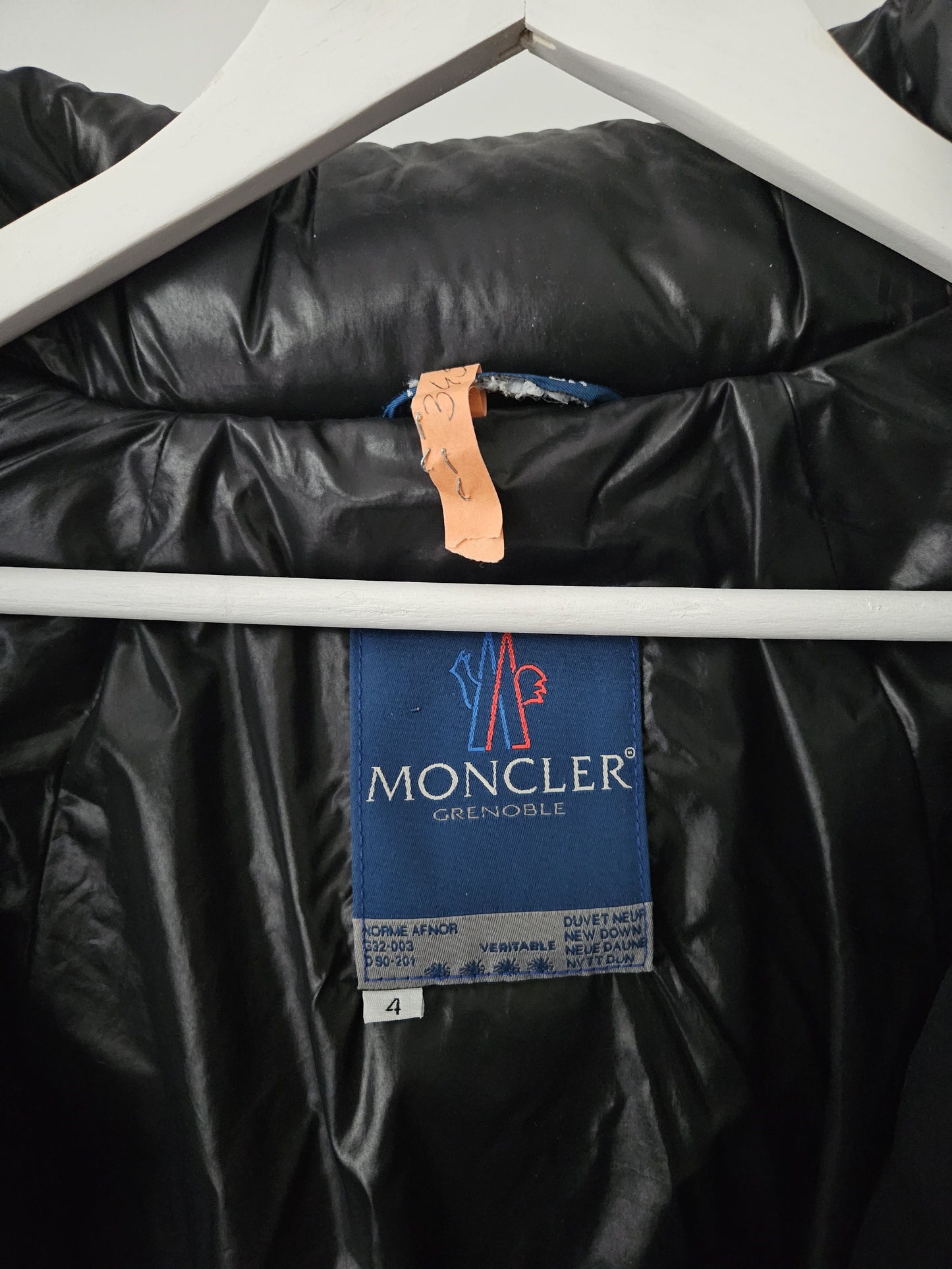 Vintage 90s moncler grenoble black puffer jacket with badge