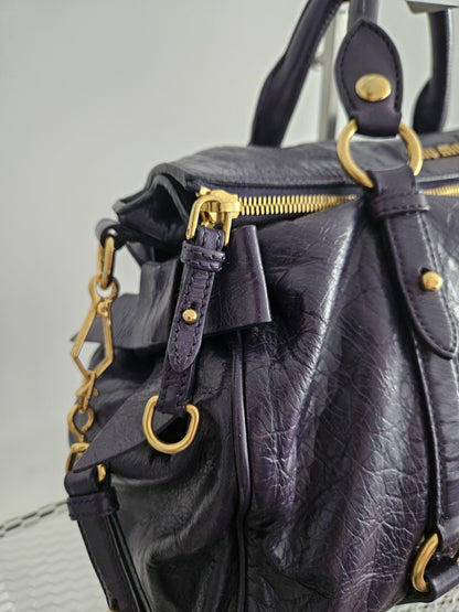 Miu miu vitello bow bag in deep purple
