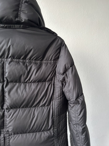 Burberry long hooded puffer coat