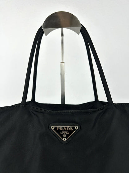 Vintage y2k prada tessuto city nylon triangle logo handbag