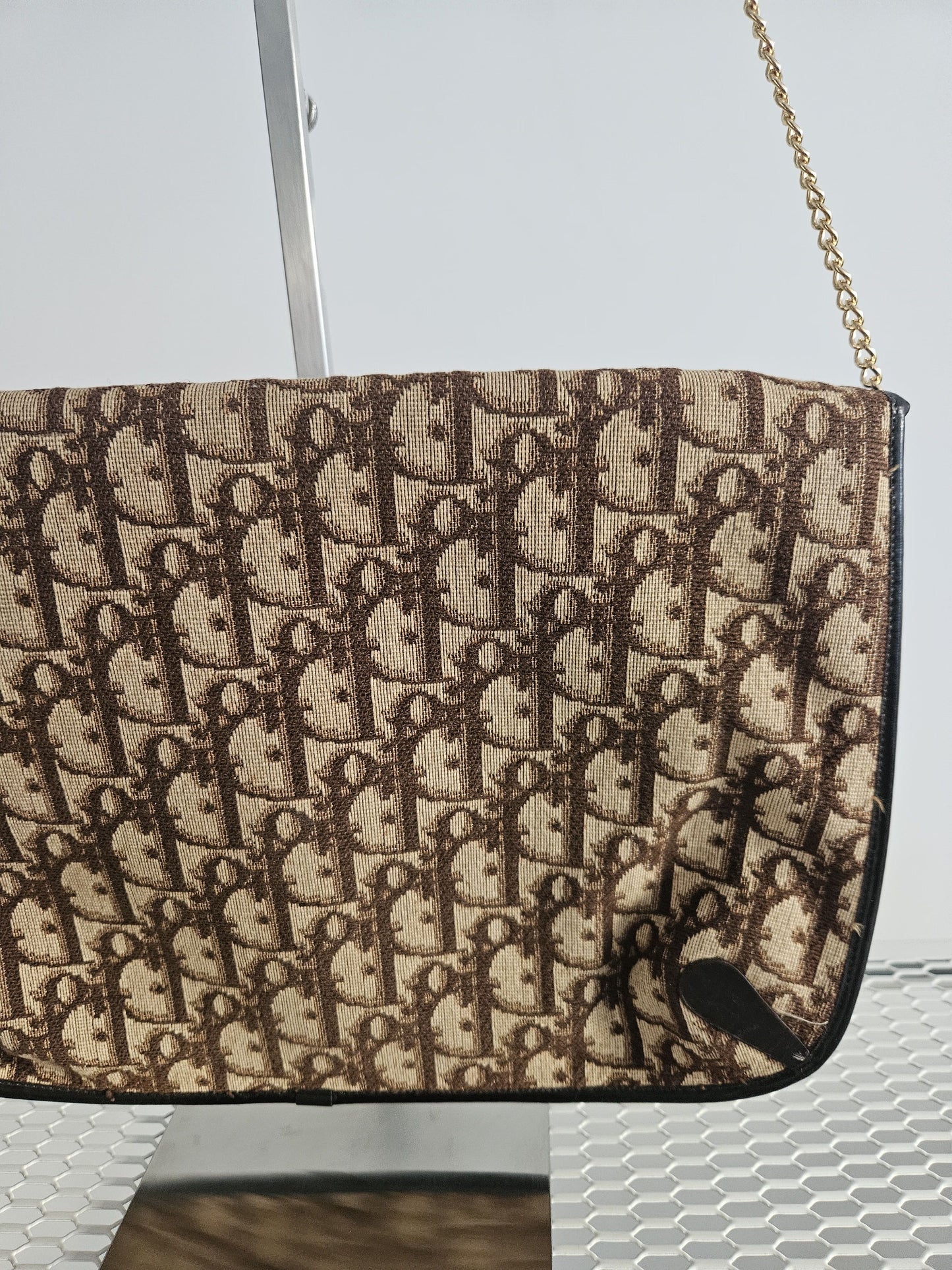 Vintage 80s Dior trotter chain flap shoulder/ crossbody bag