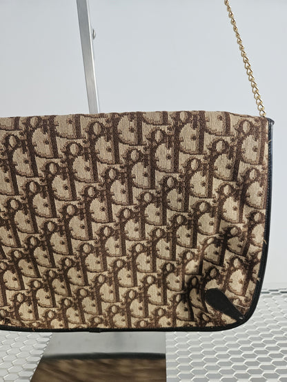 Vintage 80s Dior trotter chain flap shoulder/ crossbody bag