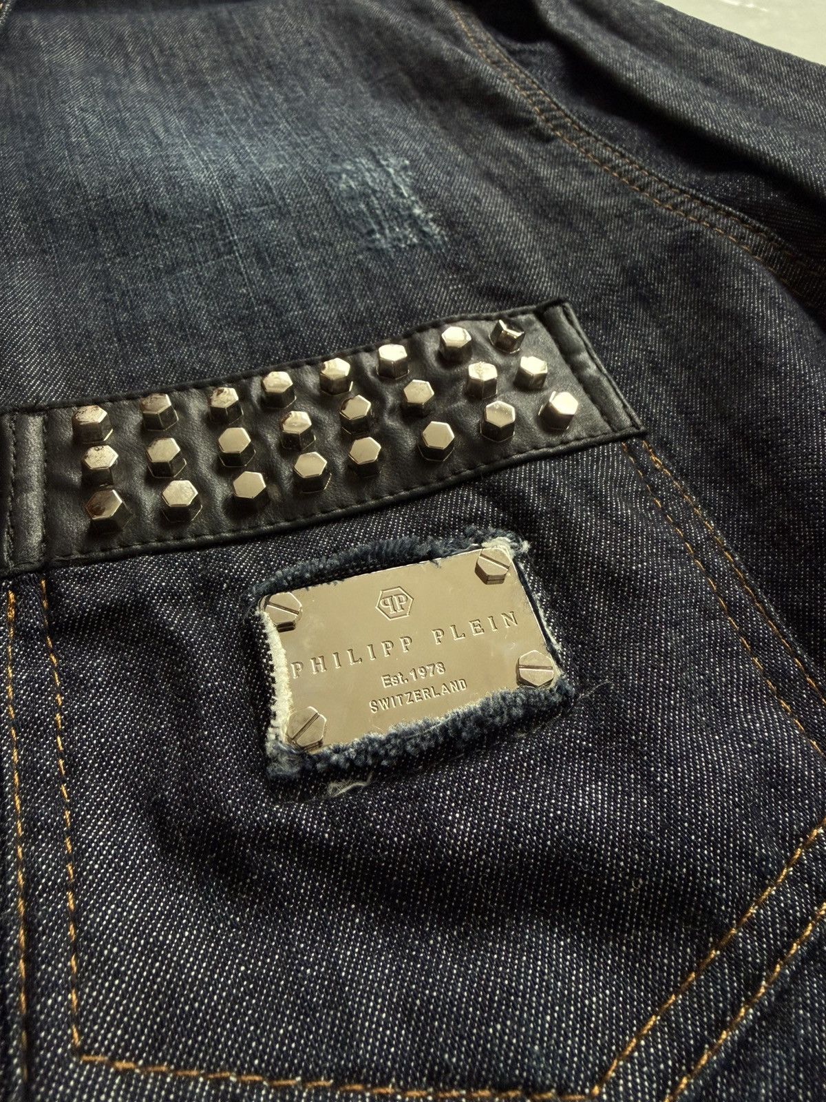 SS2016 Philipp Plein Marlon denim shirt Acapulco blue