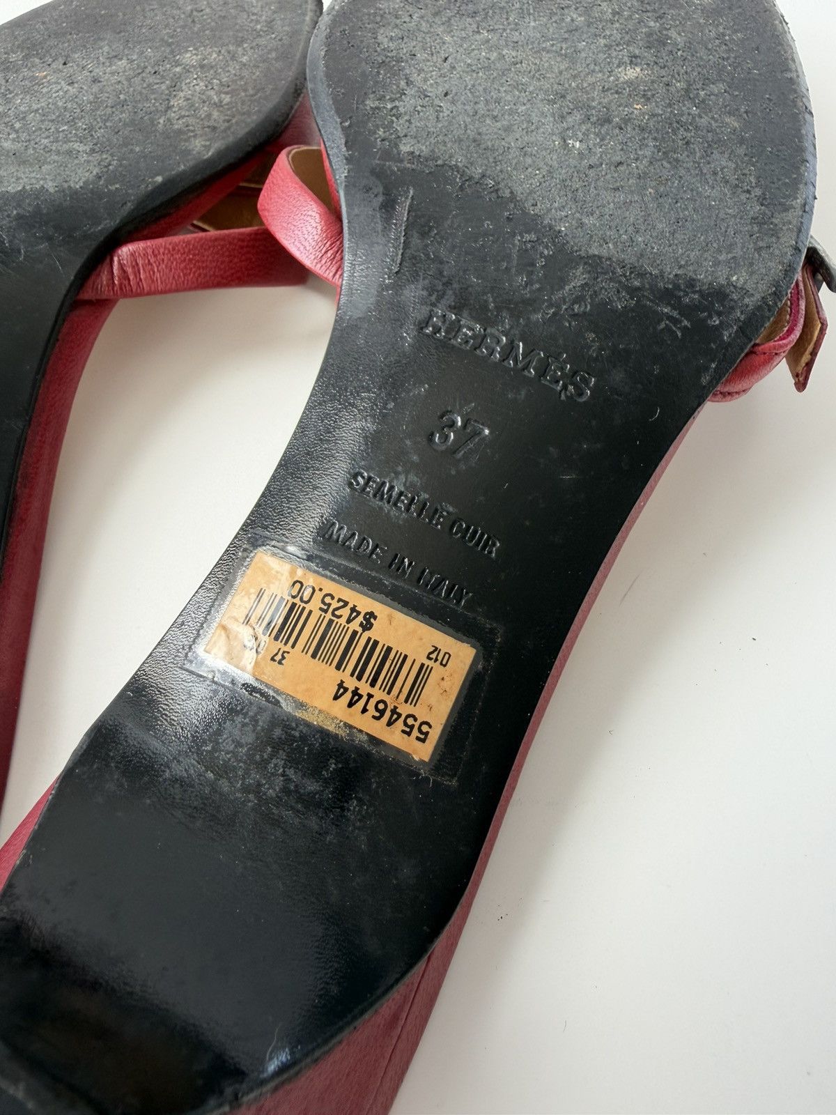 Hermes Kiton open toe kitten heel mules