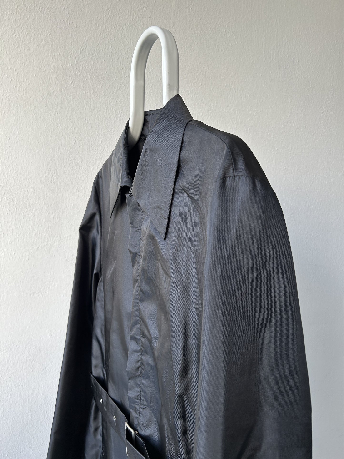 Gaultier homme objet nylon belted trench coat