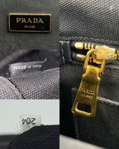 Prada canapa canvas tote small