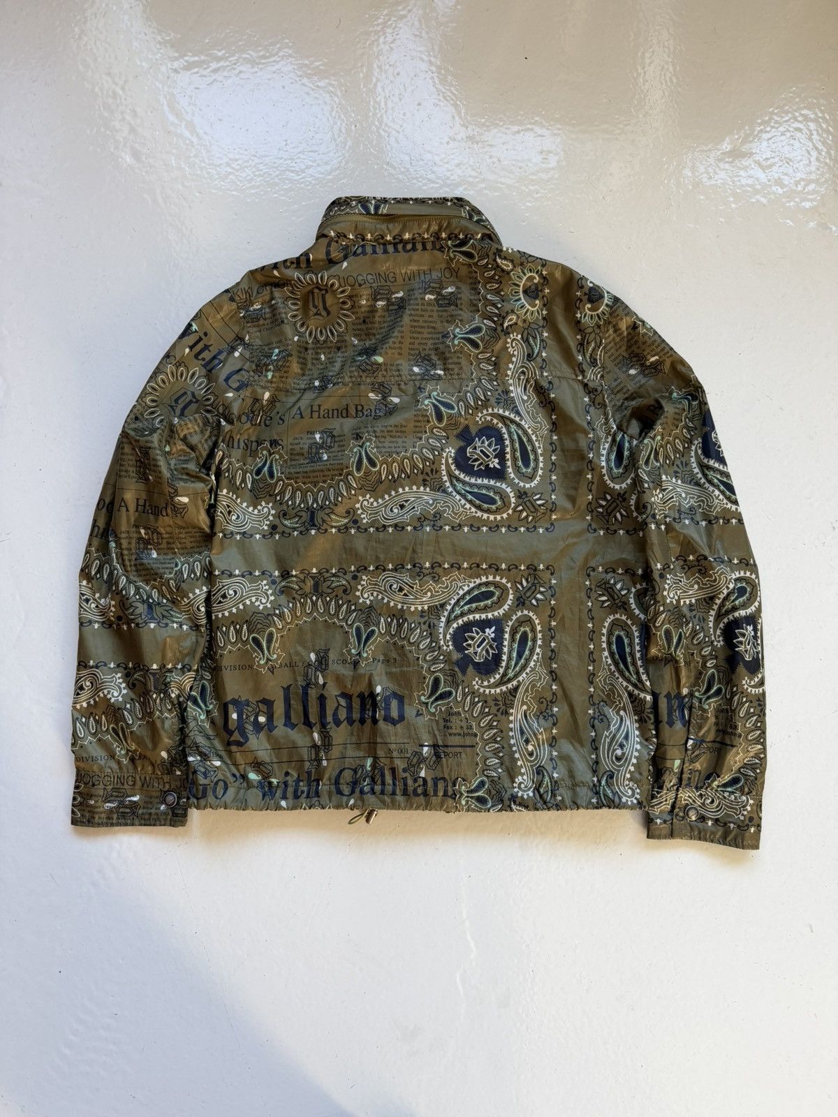 John Galliano newspaper print windbreaker jacket