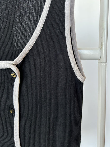 SS1995 Chanel double breasted button up tank top
