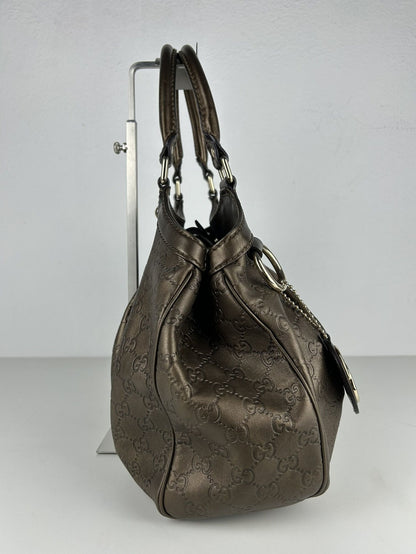 Gucci guccissima sukey medium size leather handbag