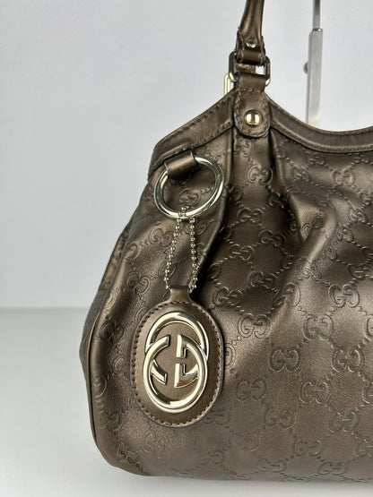 Gucci guccissima sukey medium size leather handbag