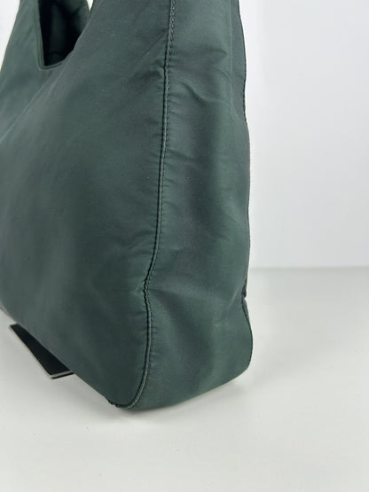 Vintage 90s Prada nylon triangle logo hobo handbag
