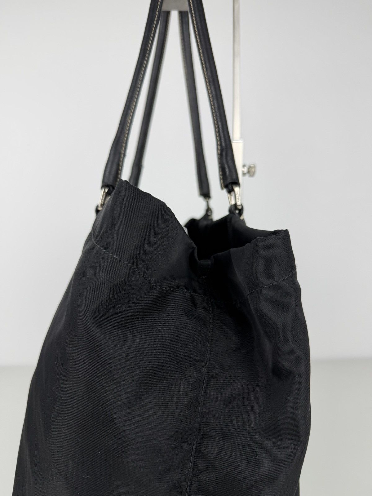 Prada tessuto nylon triangle logo tote bag