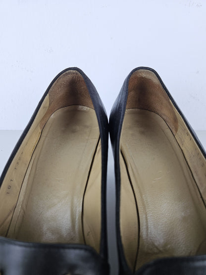Vintage Gucci almond toe horsebit leather heels