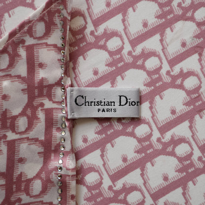 Dior trotter rhinestone embellished silk scarf John Galliano era
