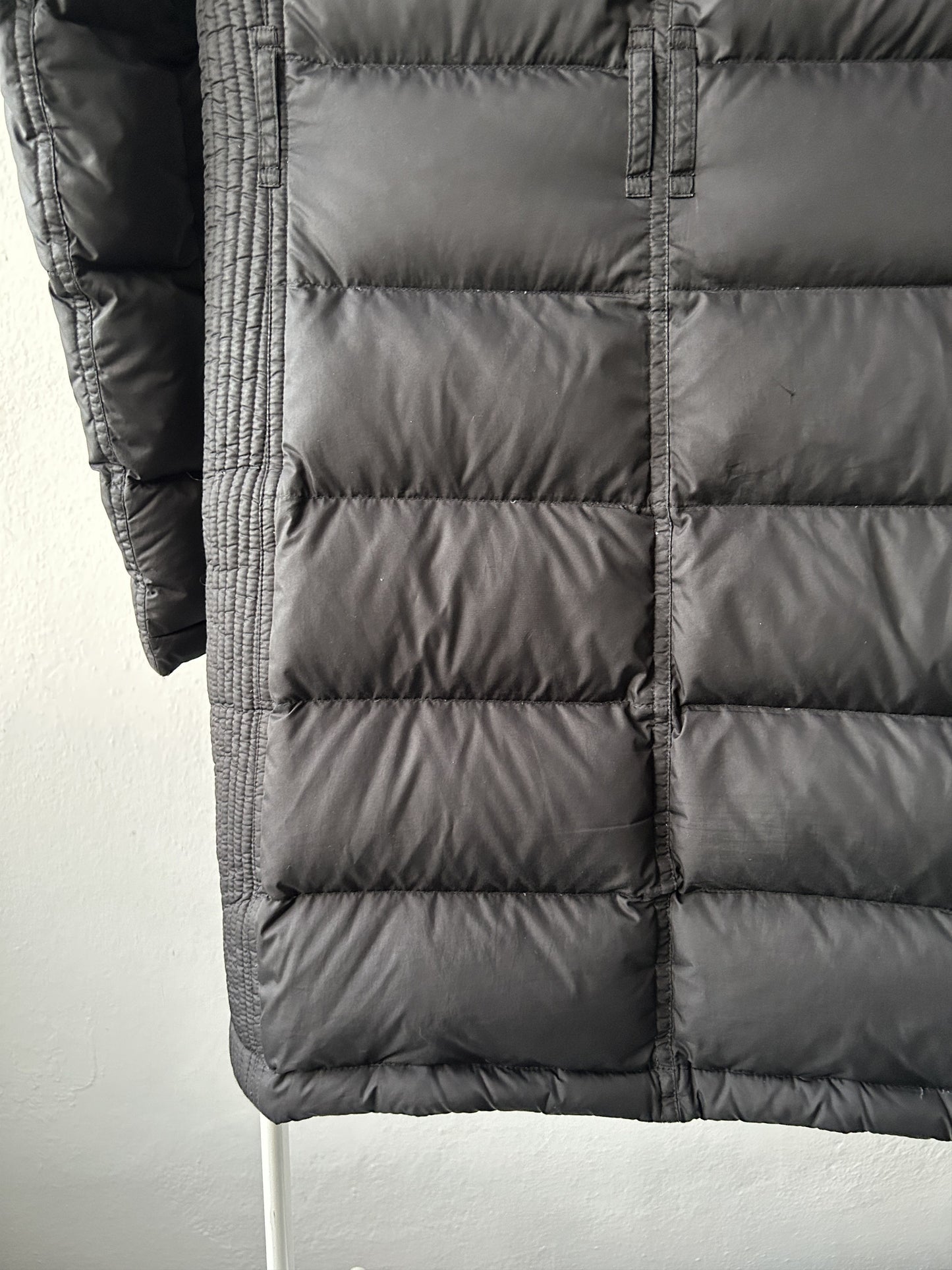 Burberry long hooded puffer coat