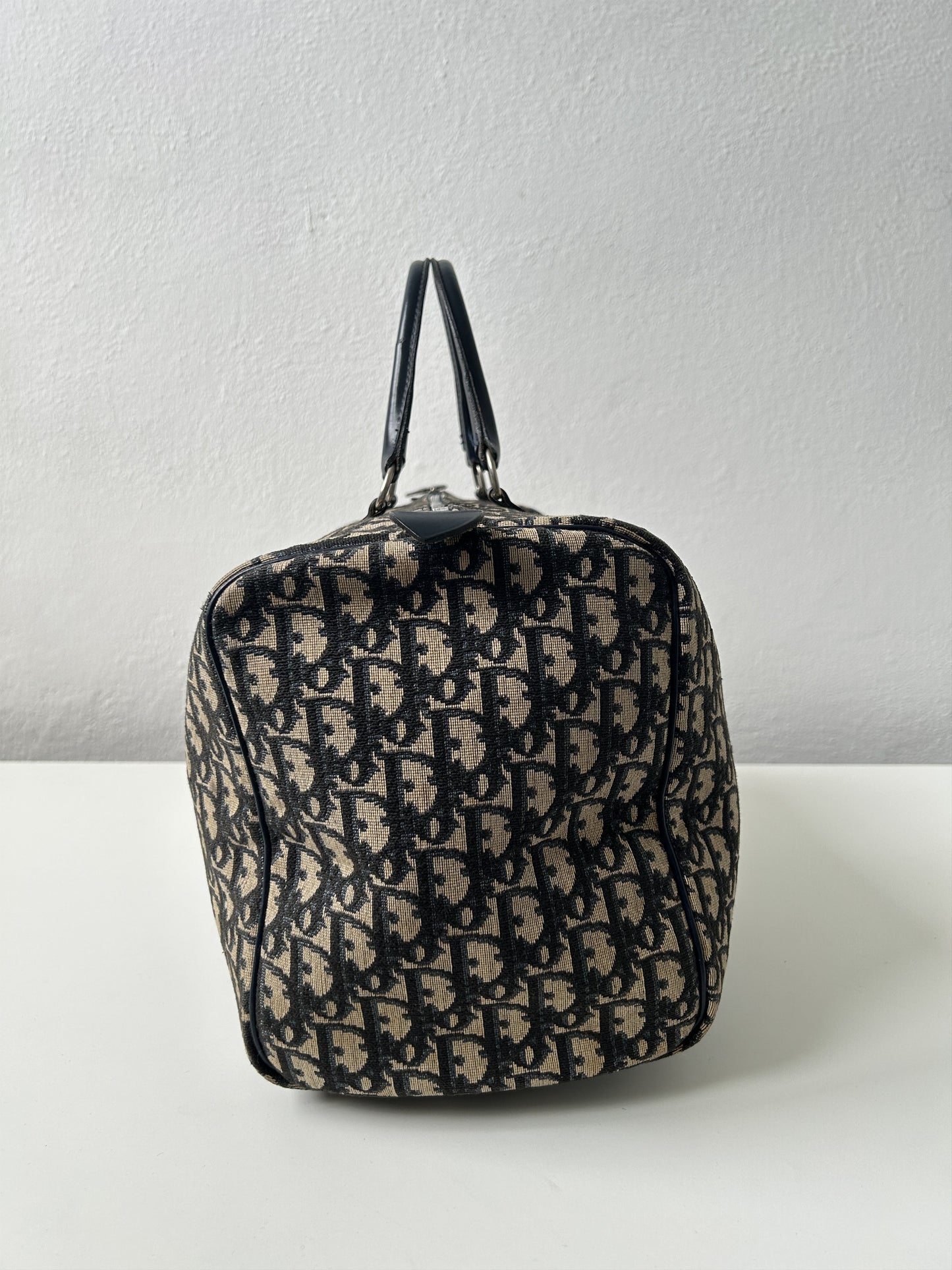 Vintage 70s Dior trotter oblique monogram canvas bowling bag