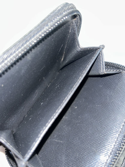 Prada nylon and saffiano leather triangle logo zip wallet