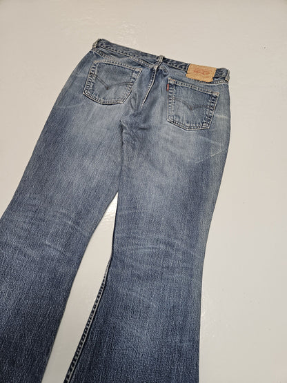 Vintage y2k levis 544 distressed flared denim