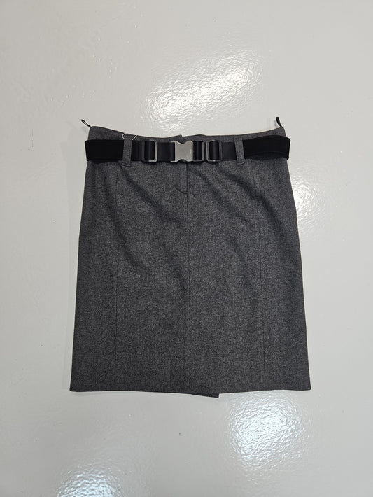 Archive AW2006 Prada belted wool blend skirt