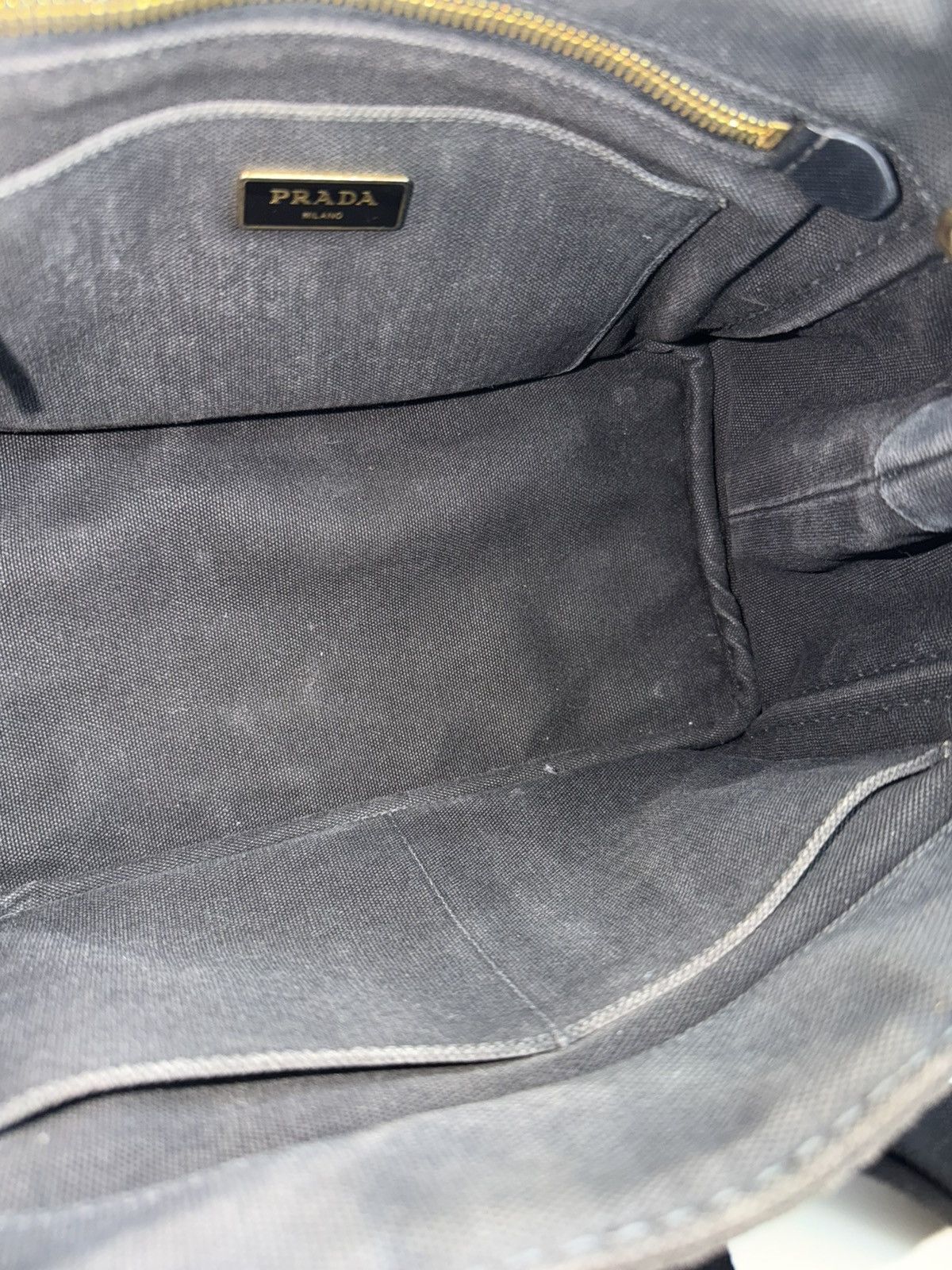 Prada canapa canvas tote small