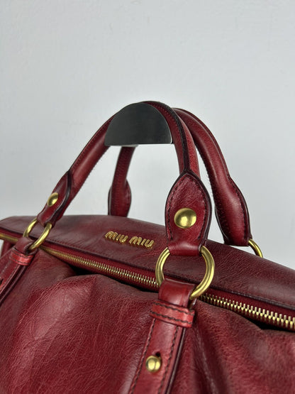 Miu miu vitello bow bag in red