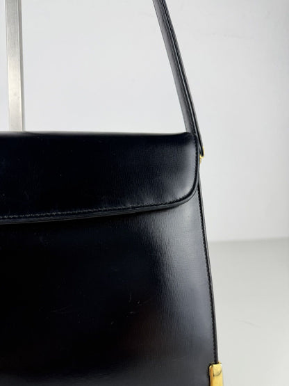 Vintage 70s Dior box calf leather shoulder bag