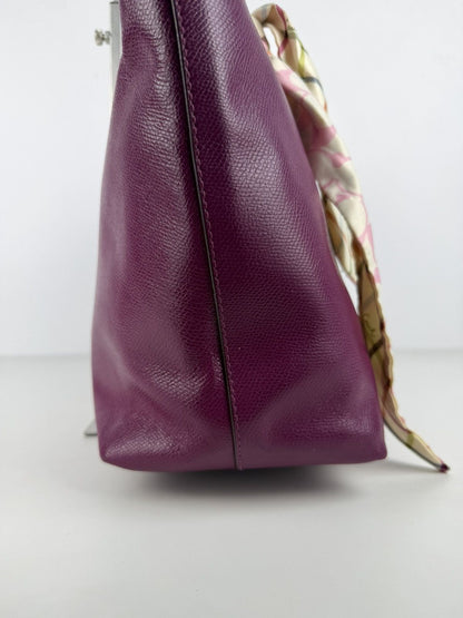 Coach crossgrain leather city tote fuchsia