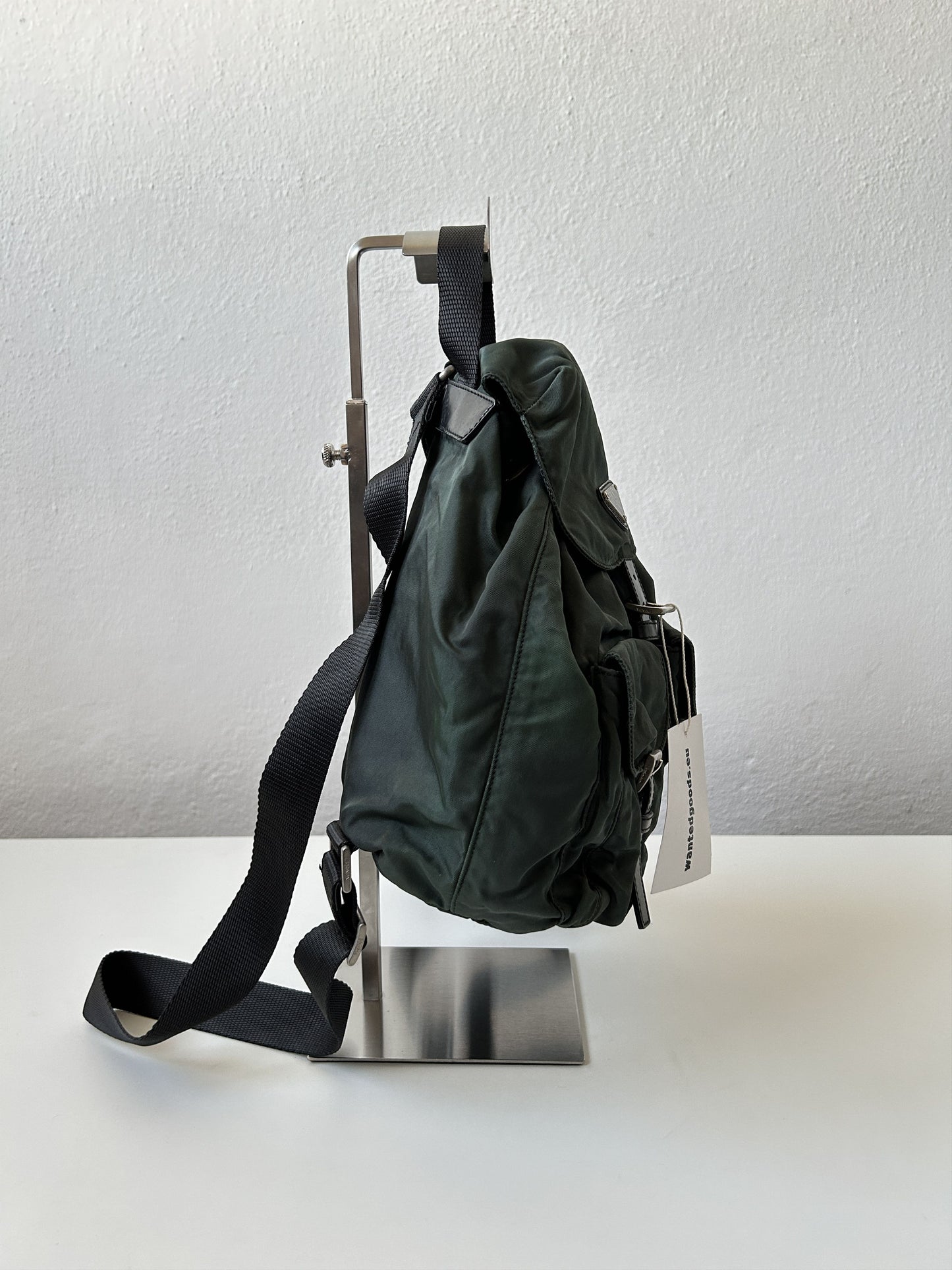 Vintage 90s Prada nylon triangle logo small cargo backpack