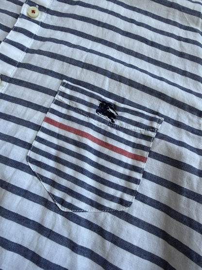Burberry black label striped short sleeve shirt