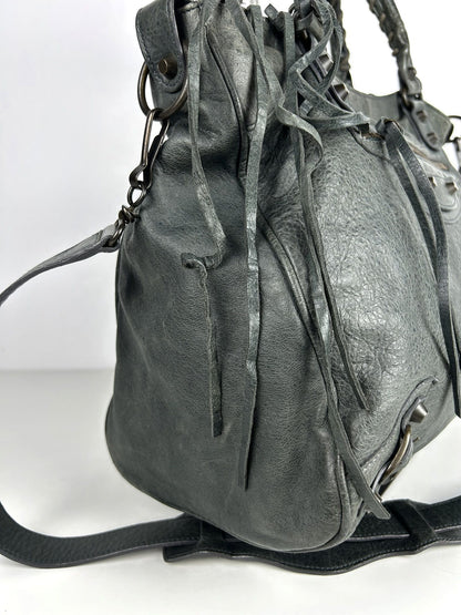 Balenciaga classic hardware city velo bag in dark green