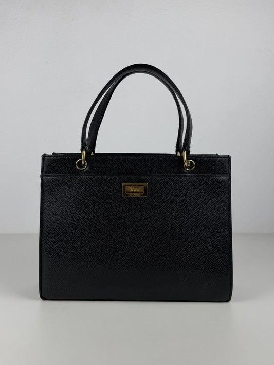 Vintage Chanel caviar 2.55 executive tote mini size