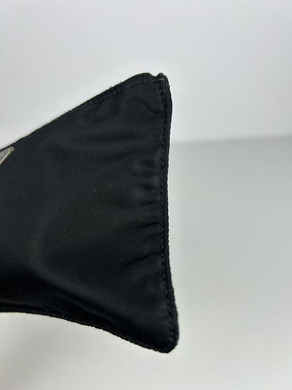 Prada nylon triangle logo mini pouch