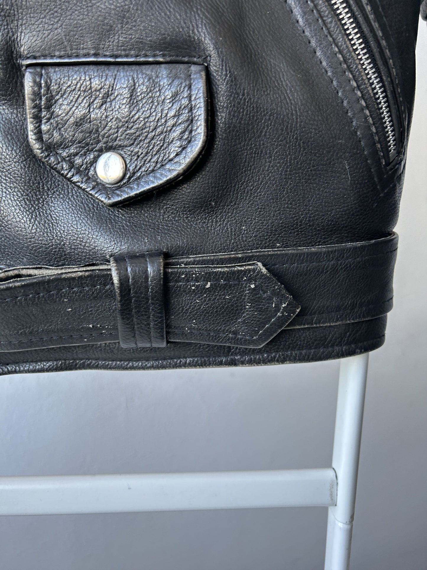 Vintage ramones biker leather jacket