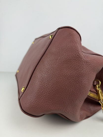 Miu Miu madras leather mini bowling bag