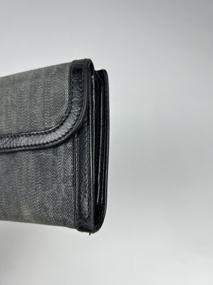 Dior flight monogram canvas and leather long trifold wallet