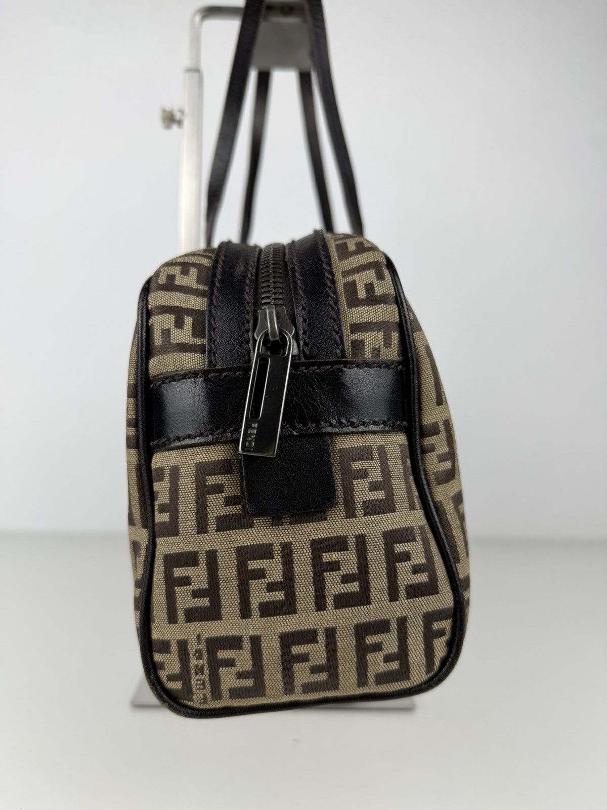 Fendi zucchino monogram canvas mini bowling bag
