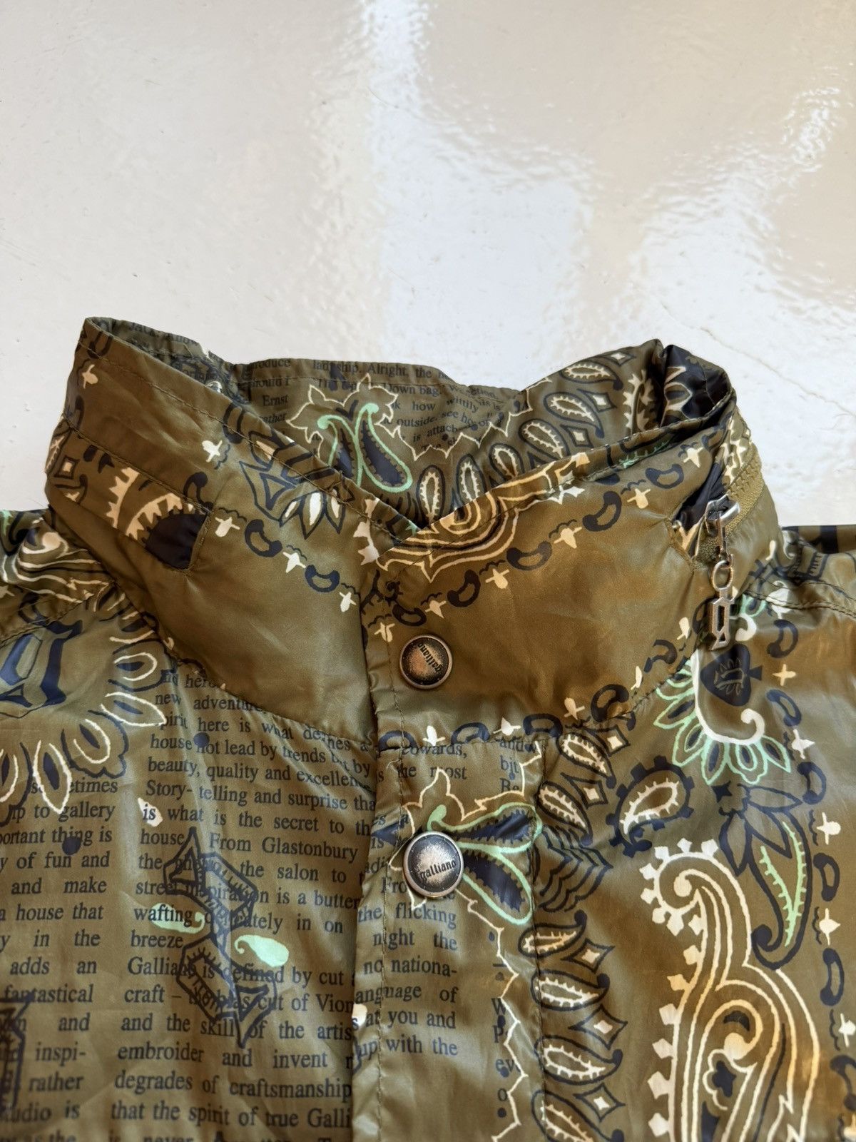 John Galliano newspaper print windbreaker jacket