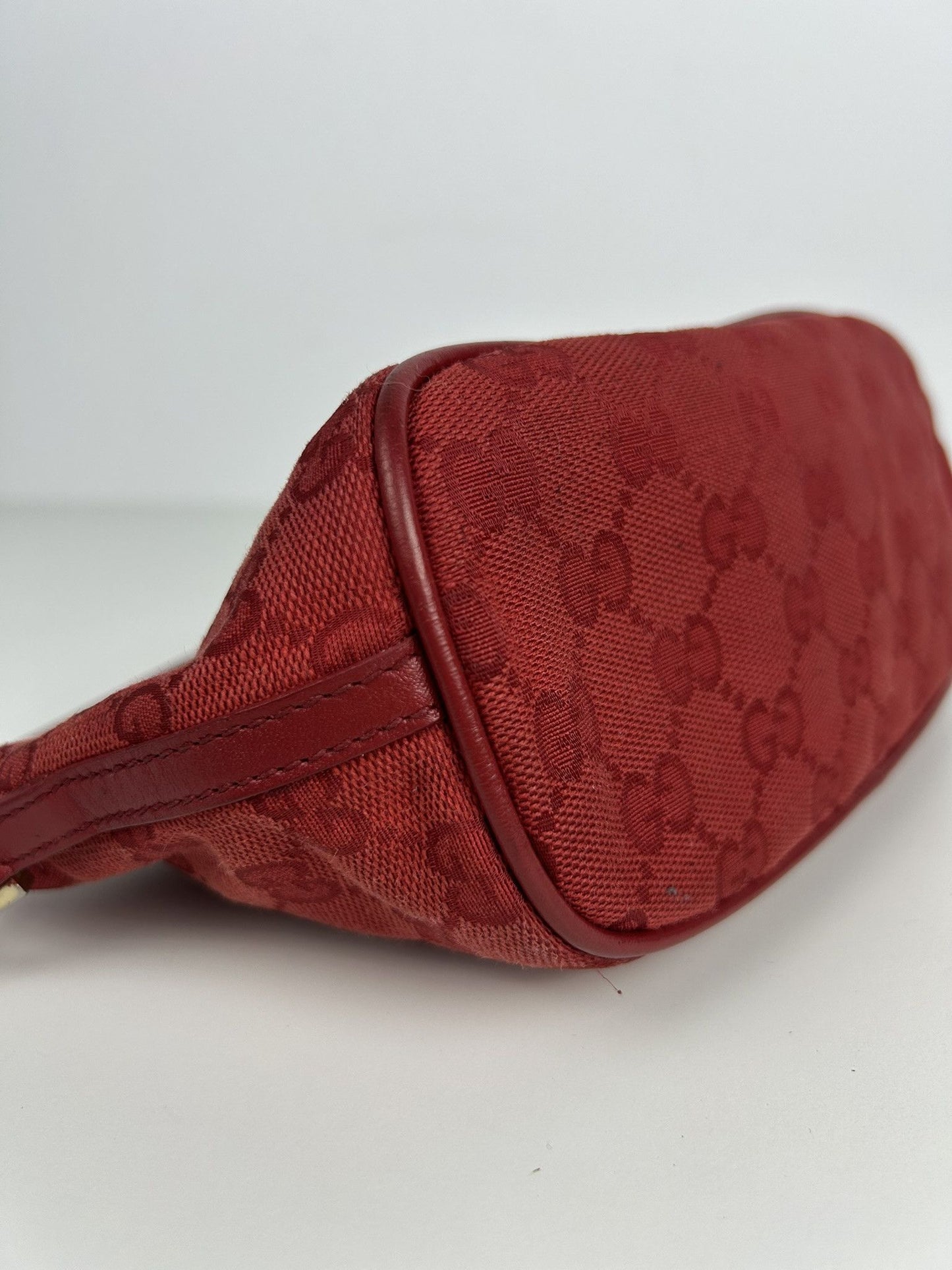 Vintage y2k gucci monogram canvas boat bag pochette