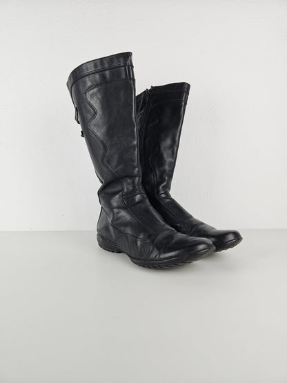 Vintage y2k avant garde leather biker boots