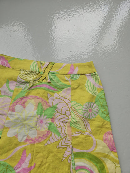 Dolce & Gabbana floral print linen & cotton mini skirt